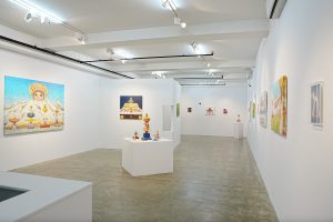 Installation view, "Little Fires Everyone," GR gallery, New York, 2024. Works by Kila Cheung.